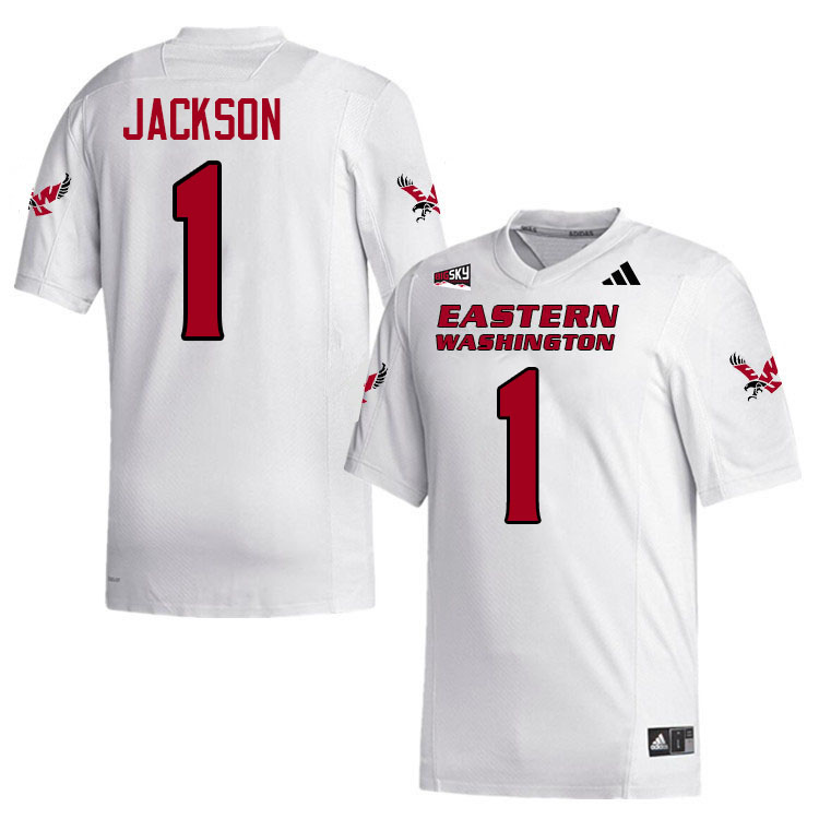 Eastern Washington Eagles #1 Tylin Jackson College Football Jerseys,Uniforms Stitched-White